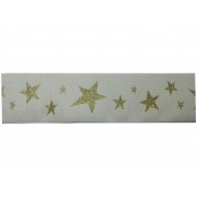 Jacquard Ribbon - Gold Stars -  Width 5 cm